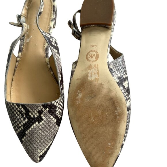 MICHAEL KORS Snake Print Leather Flat Slingbacks Size 9.5 - Picture 9 of 9